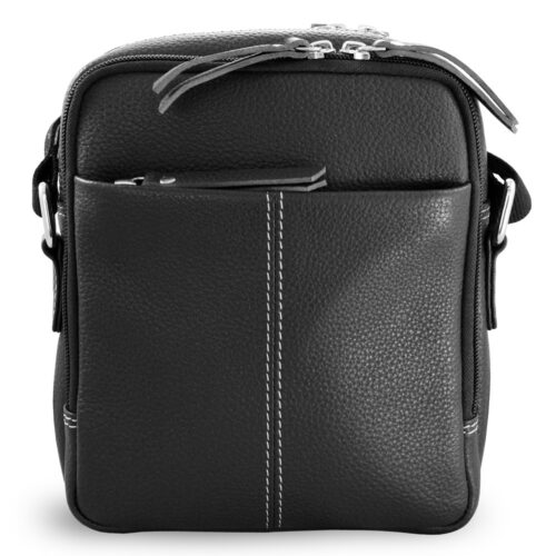 Černý pánský kožený zipový crossbag cbag_03 - Image 3
