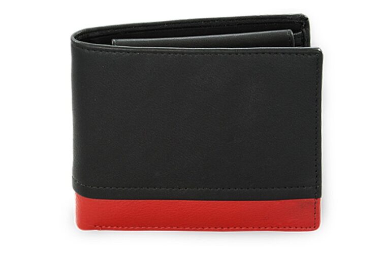 Černo-červená pánská kožená peněženka styl_1 - Image 2