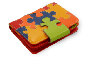Dámská kožená peněženka s motivem puzzle